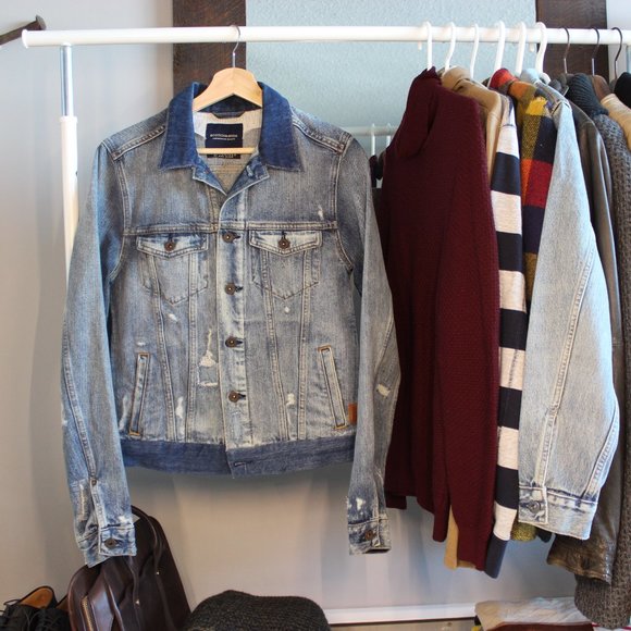 Scotch and Soda Distressed Two-Tone Denim Jacket - Picture 4 of 6